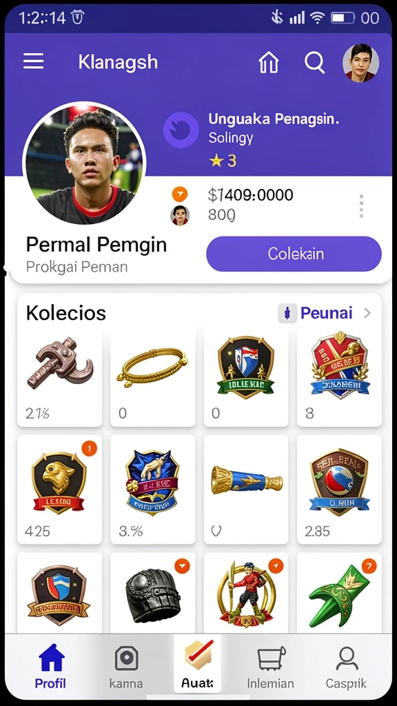 Tampilan awal aplikasi 73K yang menawan.