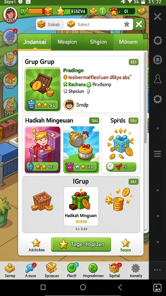 Tampilan antarmuka pengguna yang menawan.
