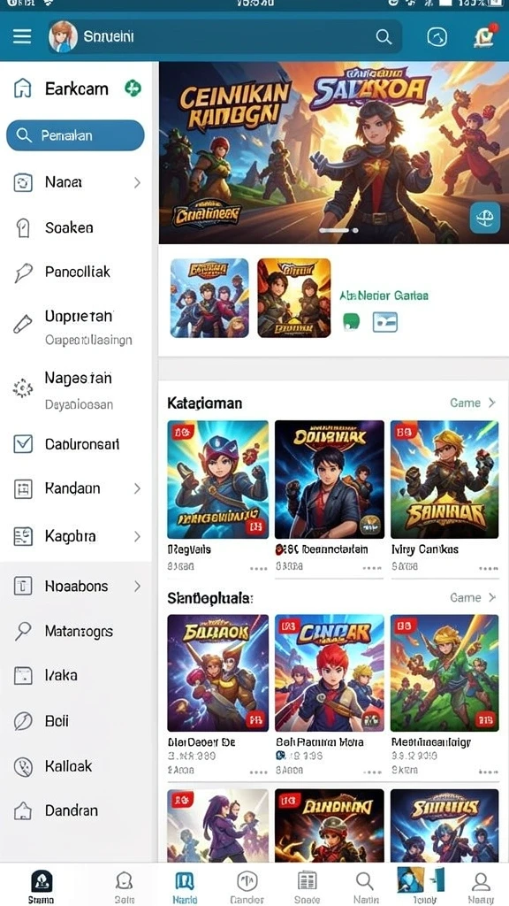 Tampilan awal aplikasi F7F7 yang menarik.