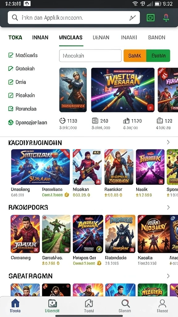 Berbagai pilihan permainan tersedia untuk semua pemain.