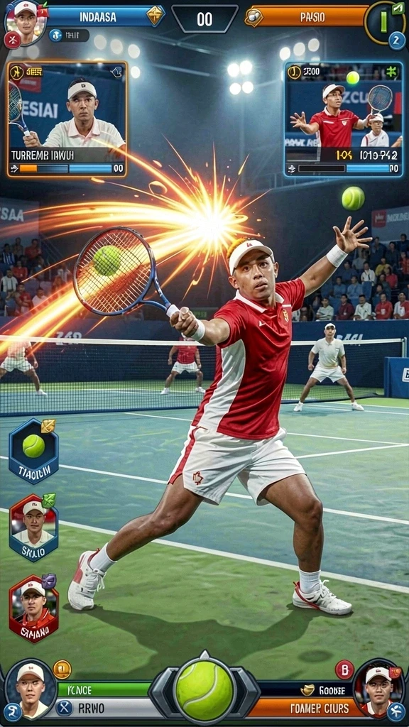 Tampilan berwarna-warni dan karakter unik dalam game.